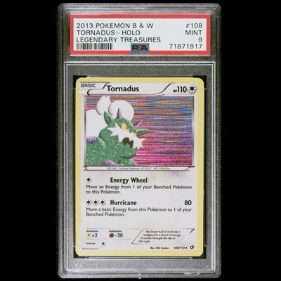 2013 Pokemon TORNADUS Holo 108 B&W Black & White Legendary Treasures PSA 9 Mint - Image 1 of 2