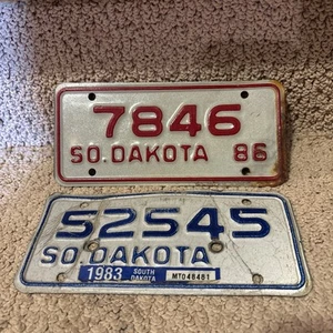 1983 1986 South Dakota motorcycle license plate biker collectible tag - Picture 1 of 2
