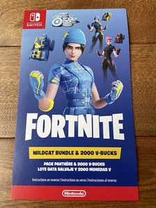 Nintendo Switch Fortnite WILDCAT + 2000 Vbucks Bundle Code Unscratched *USPS* - Picture 1 of 2