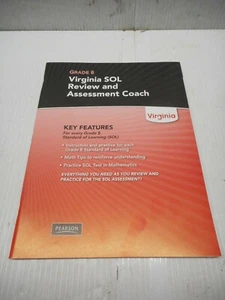 Pearson Virginia SOL Review And Assessment Coach Grade 8 Paperback 9780132532853 - Imagen 1 de 5