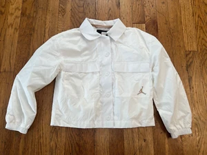 Jordan Coaches Jacket Water Resistant Snap Windbreaker Sail Girls sz S NWT $75 - Picture 1 of 5