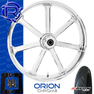 Rueda de moto cromada Rotation Orion paquete Kawasaki Vaquero Vulcan 21" Foto 1 de 2