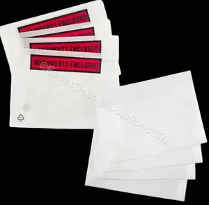 DOCUMENT ENCLOSED WALLETS PACKING SLIP POUCH A7 A6 A5 PRINTED PLAIN - Picture 1 of 9