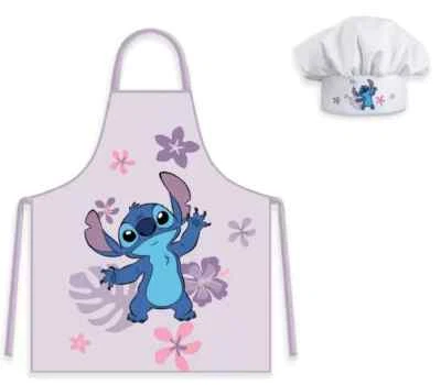 Set Disney cucina Grembiule e Cappello da cuoco bambini Stitch Ibisco 3-8 anni - Immagine 1 di 2