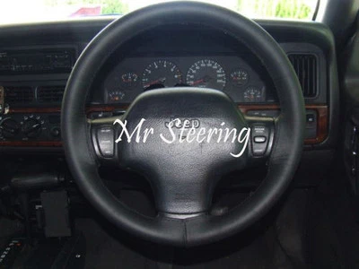 Für Jeep Grand Cherokee MK1 Zj Schwarz Italian Leder Lenkrad Abdeckung 93-98 - Bild 1 von 3