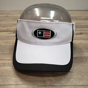 US kids Golf Visor Cap Hat Strap Back Youth L/XL 56CM White Black Flag Logo - Picture 1 of 8