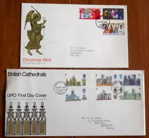 QEII - 1969 Christmas & British Cathedrals FDCs - VGC - Picture 1 of 1