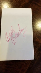 BILLY BARTY SIGNED 3X5 INDEX CARD RUMPLESTILTSKIN WILLOW FRANKENSTEIN BIG TOP - Picture 1 of 1