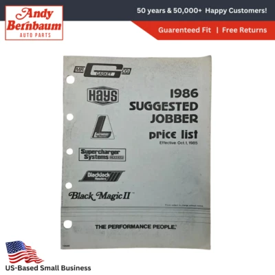 1986 Ford Chevy Pontiac Chrysler Mr. Gasket Co. Suggested Jobber Price List - Image 1 of 4