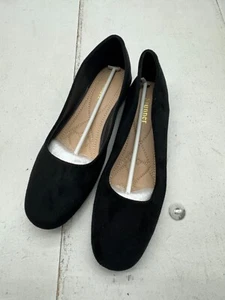 Stunner Black Suede Slip on Round Toe Flats Womens Size 8.5 - Picture 1 of 6