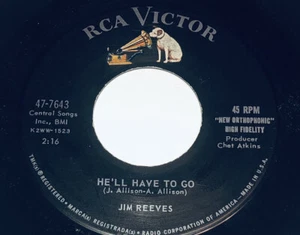Jim Reeves He’ll Have To Go & In A Mansion Stands My Love 7" 45RPM 234C27 - Picture 1 of 4