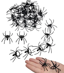Black Halloween Realistic Spider Rings (Plastic) Kids Size! Great Bulk 72 Pack - Picture 1 of 9