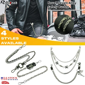 Fashion Skull Strong Leash Wallet Chain Biker Trucker Heavy Metal Jean Key Chain - Picture 1 of 26