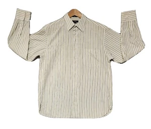 J.Crew Shirt Mens Medium White Green Striped Button down Long Sleeve - Picture 1 of 12