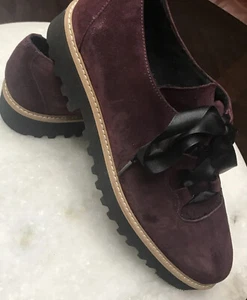 Neu Ron weiße Designer-Schnürsenkel dunkellila Band Damengröße 8,5 - Bild 1 von 9