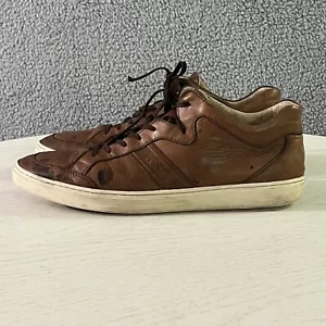 Tods Shoes Mens 11.5 UK / 13 US Brown Leather Casual Lace Up Low Top Sneakers - Picture 1 of 24