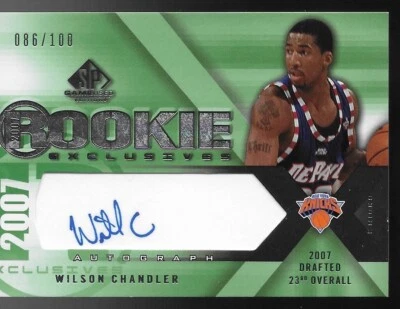  2007-08 SP Game Used Rookie Exclusives Auto #REWC Wilson Chandler #86/100 - Image 1 of 2