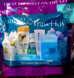 Women's Deluxe 9 Piece Travel Size Kit in a zip Bag International TSA Complaint - Picture 1 of 2