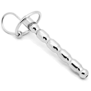 Gerippter Penisplug und Eichelring - Harnröhrenplug aus Chirurgenstahl für Männer - Bild 1 von 3