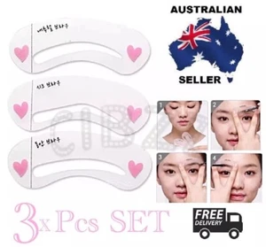 3PCS Set Eyebrow Stencil Template Models Brow Shaper Filler DIY Makeup Tools AU - Picture 1 of 5