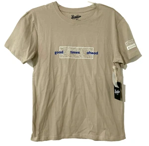 Camiseta de tela Brooklyn talla pequeña Good Times Ahead para hombre gráfica marrón NUEVA Z1 - Imagen 1 de 11