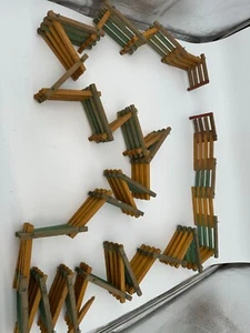 Antique Wooden Expandable Accordion Peg style Toy Fence - Picture 1 of 7