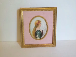 19th C. French Dore Bronze Frame Miniature Portrait, Signed (#6) - Picture 1 of 9