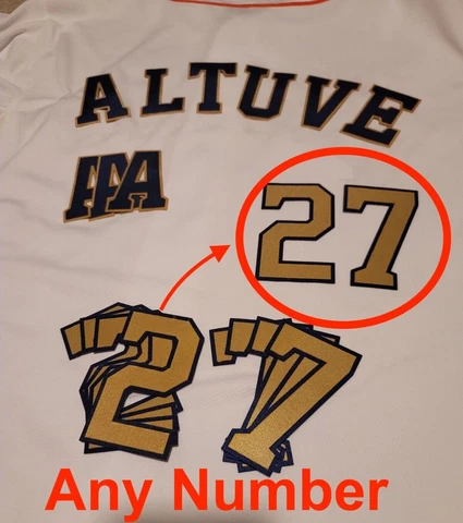 2023 Any Number Houston Astros Gold Jersey lettering kit Championship patch Cover