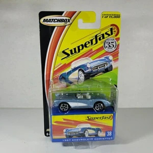 2005 Matchbox Superfast #38 1957 Chevy Corvette Light Blue Limited Edition - Picture 1 of 5