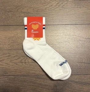NEW Chick-fil-A Socks “Waffly Great” White Blue Red Stripes Unisex Waffle Logo - Picture 1 of 2