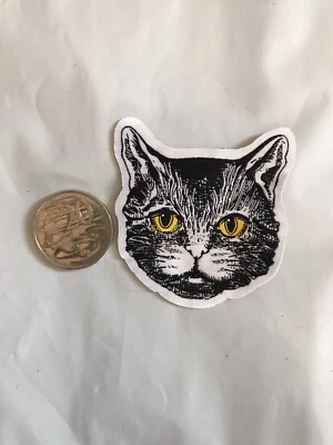 Cat Head Kitten Kitty Cloth Patch Appliqué 6x6.5cm - Image 1 of 3