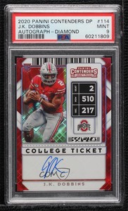 2020 Contenders Draft Picks Diamond Ticket /15 JK Dobbins PSA 9 Rookie Auto RC
