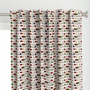 Doodle Stripe Modern Stripes Abstract Printed Custom Curtain Panel Set Of 2 - Picture 1 of 5