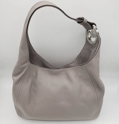 Michael Kors Fulton Gray Pebbled Leather Hobo Shoulder Bag - Image 1 of 4