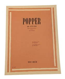 Popper 40 Studi per Violoncello Op. 73 Cello Spartiti Studio Metodo Studies - Imagen 1 de 11