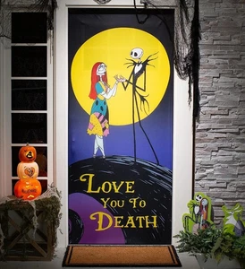 Nightmare Before Christmas Türbehang, Love You to Death Halloween. Neu Versiegelt - Bild 1 von 2