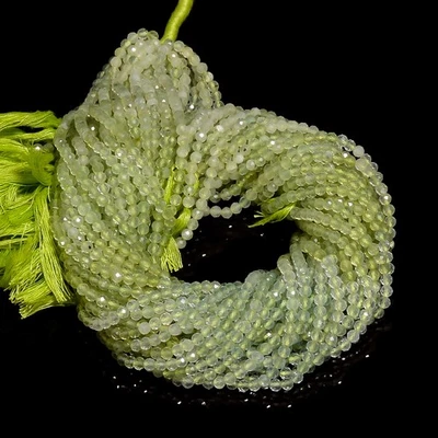 Cuentas facetadas rondelle de piedras preciosas sombreadas de prehnita natural hilo de 3 mm 12,5" AB270 Foto 1 de 2