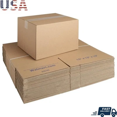 30 Count Recycled Shipping Boxes Easy Assembly Eco-Friendly 15x12x10 Inches New - Image 1 of 4