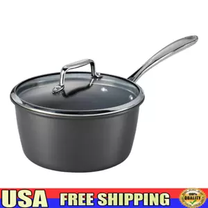 Nonstick 3 Qt Hard Anodized Aluminum Sauce Pan Tempered Glass Lid Cooking New - Picture 1 of 9
