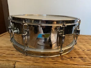 Ludwig Vintage 14' Snare Drum Chrome Wood Blue Green Badge 80’s - Picture 1 of 9