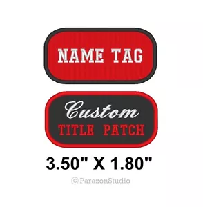 Parche de título de etiqueta de nombre bordado personalizado insignia de motociclista 3,50" X 1,80" (C) - Imagen 1 de 11