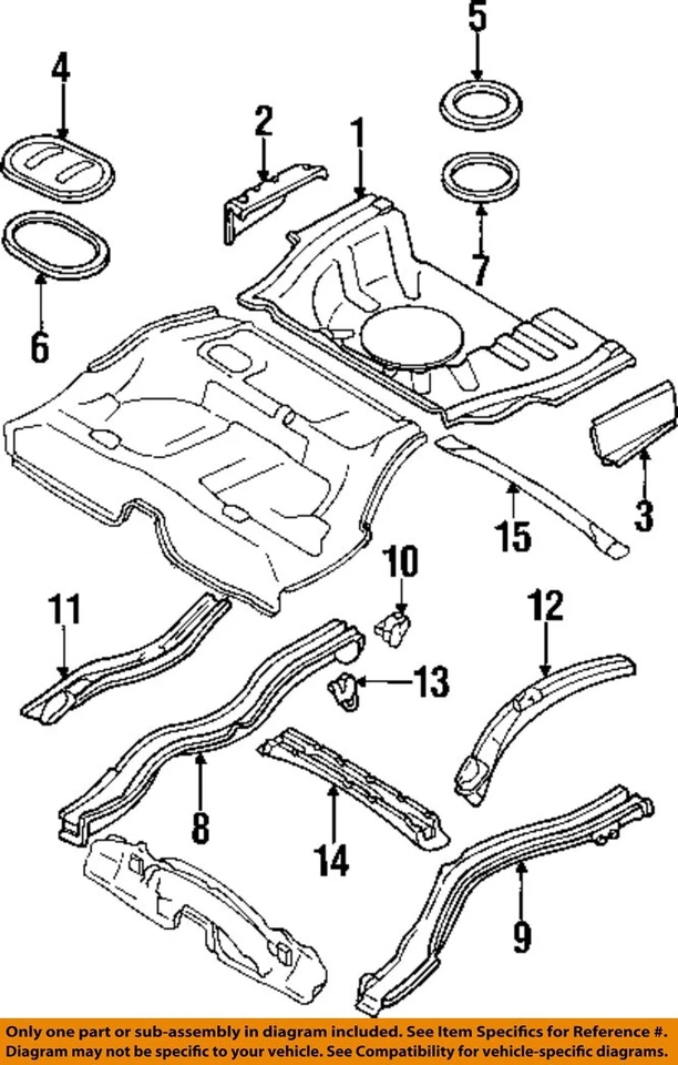 SUBARU OEM 93-08 Forester carrocería trasera rieles de piso - soporte silenciador 50828FA000 Foto 1 de 1