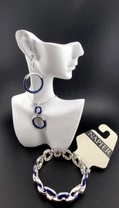 Juego de collar/pulsera y pendiente de joyería de moda moderna azul Napier. - Imagen 1 de 9