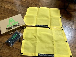 Parasol Alien Jeep Wrangler amarillo (2007-2018) malla delantera y trasera parasoles NUEVO - Imagen 1 de 4