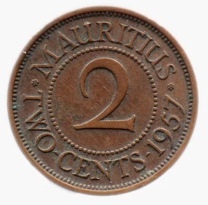 2 CENTS 1957 MAURICE / MAURITIUS - Elizabeth II - Picture 1 of 2