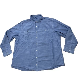 Port Authority Button Up Shirt Men 3XL Blue Light Chambray Preppy Western XXXL - Picture 1 of 20