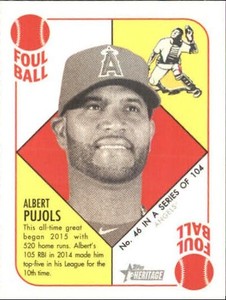 2015 Topps Heritage '51 Collection Mini Blue Back Card #46 Albert Pujols