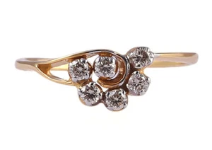 0,23 Cts Runde Brilliant Cut Natürlich Diamanten Jahrestag Ring In 750 18K Gold - Bild 1 von 3