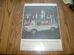 Early 60's Buick Skylark Convertible Ad Advertisement Vintage Print Ad - Picture 1 of 1