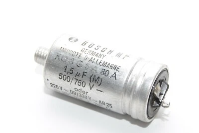 Condensador MP de los años 60 de Bosch tipo KO 3 G 5 A 80A, 1,5 μF, 500/750 V-, NOS Foto 1 de 3